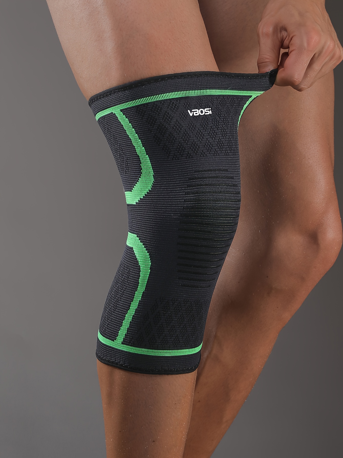Breathable Compression Knee Support Sleeve with Elastic Compression Fit, Multi-Color (Orange/Green/Black) for Sports
