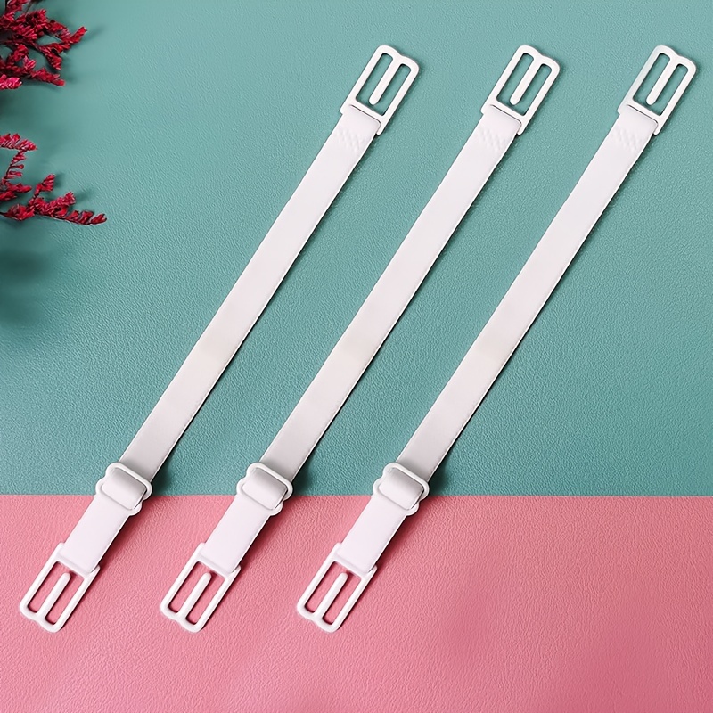 3-pack Bra Straps Holder Anti-slip Elastic Adjustable Clips, Lingerie Accessory, Undergarment Shoulder Strap Fix With Metal Buckles, /beige
