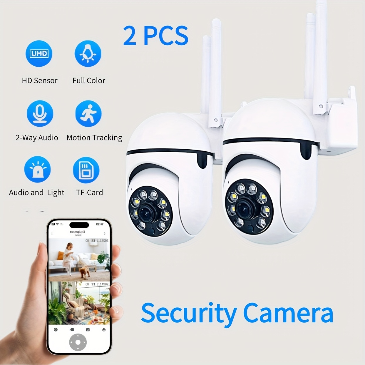 1080p security cameras night vision way audio Temu Australia
