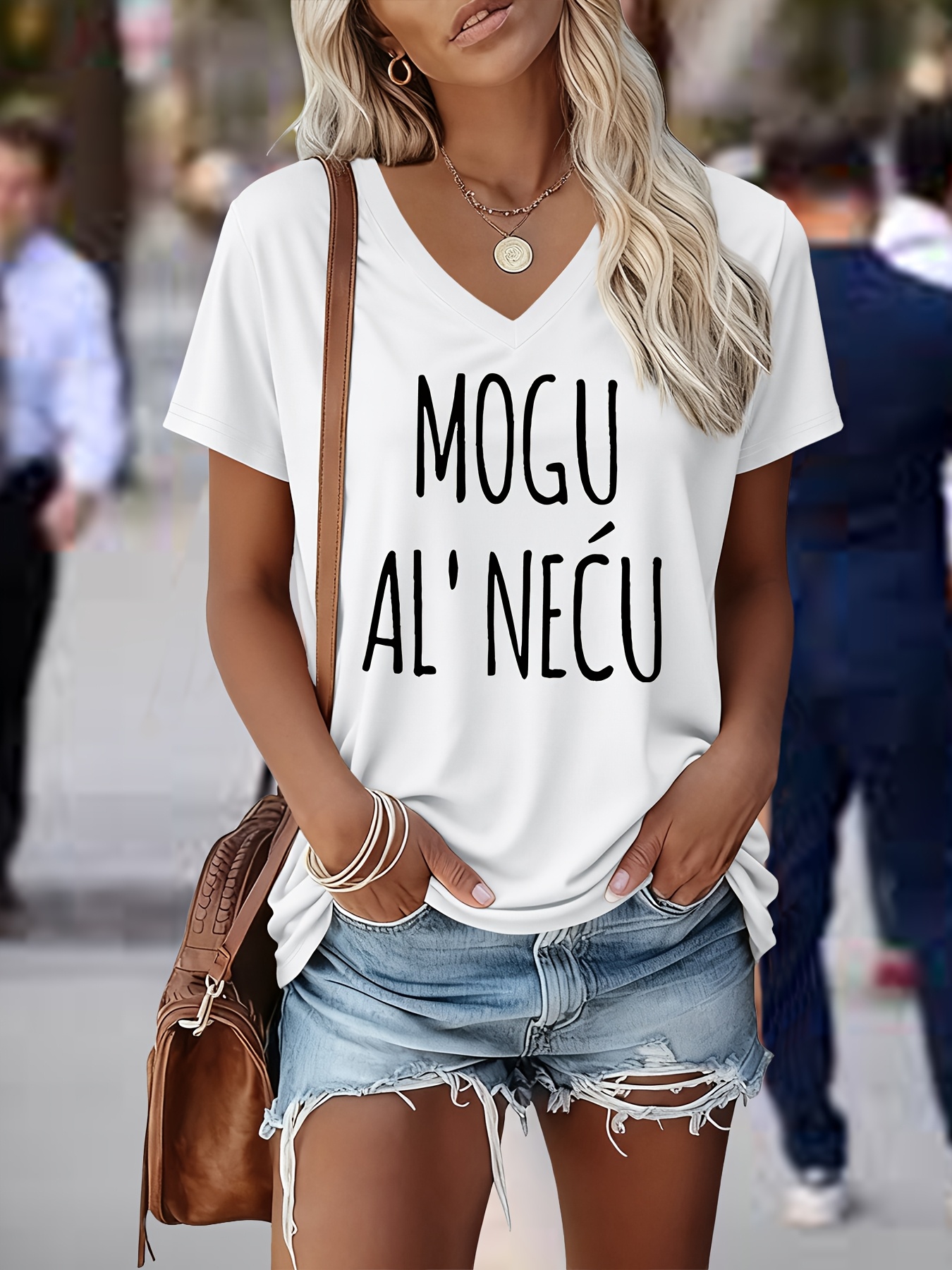 heavyweight v neck pure short sleeve t shirt for women with mogu al ne u   print a 1pc elegant party heavyweight v neck pure short sleeve t shirt for spring summer fashion