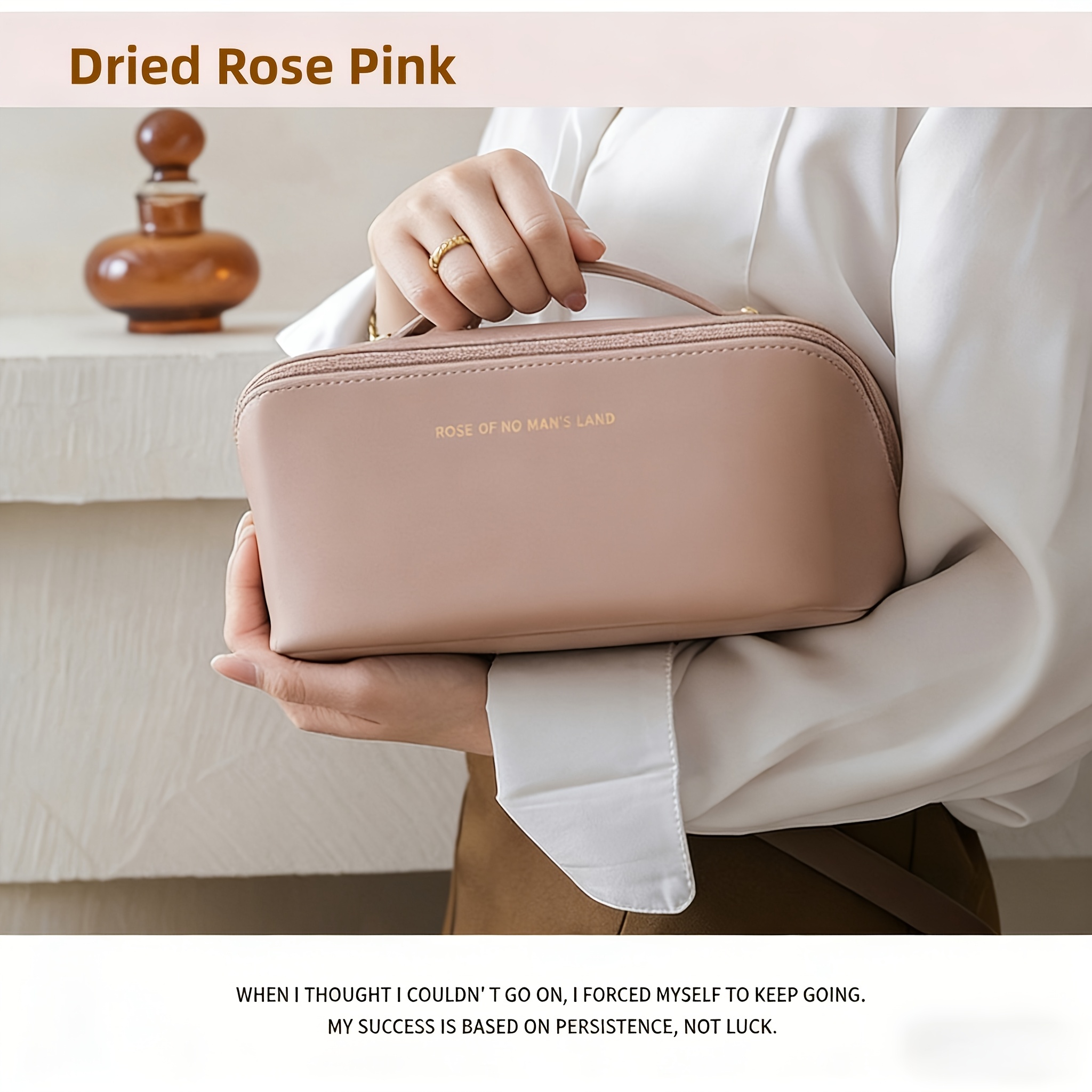 TEMU Large-capacity Travel Makeup Bag With Multiple Zippered Pockets, Ideal For Storing Cosmetics, Jewelry, And Other Items. A Well-organized And
