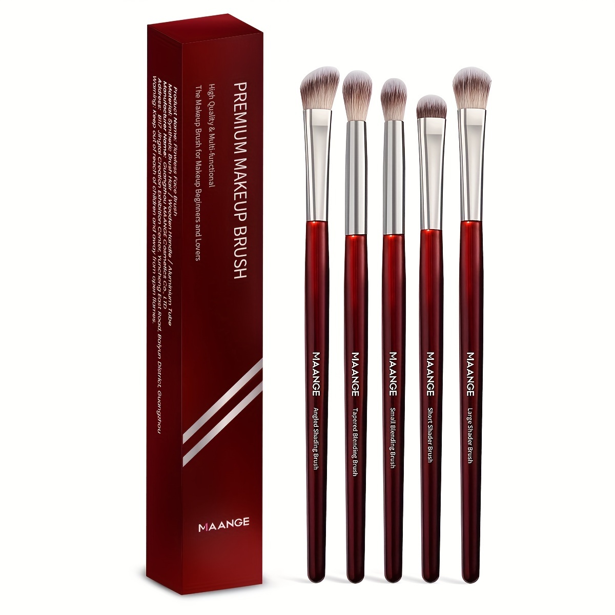 

Maange 5pcs Eyeshadow Brush Contour , Detail Coloring Brush, Soft Bristles, Travel Portable, Suitable For Beginners, Christmas Gift