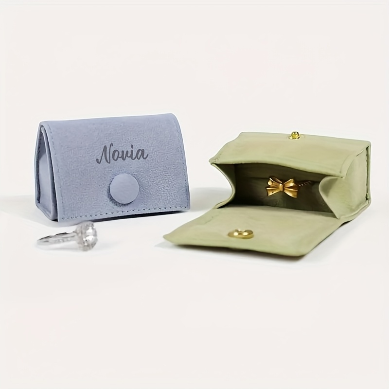 Personalized Flocked Jewelry Box with Custom Name, Elegant Gift