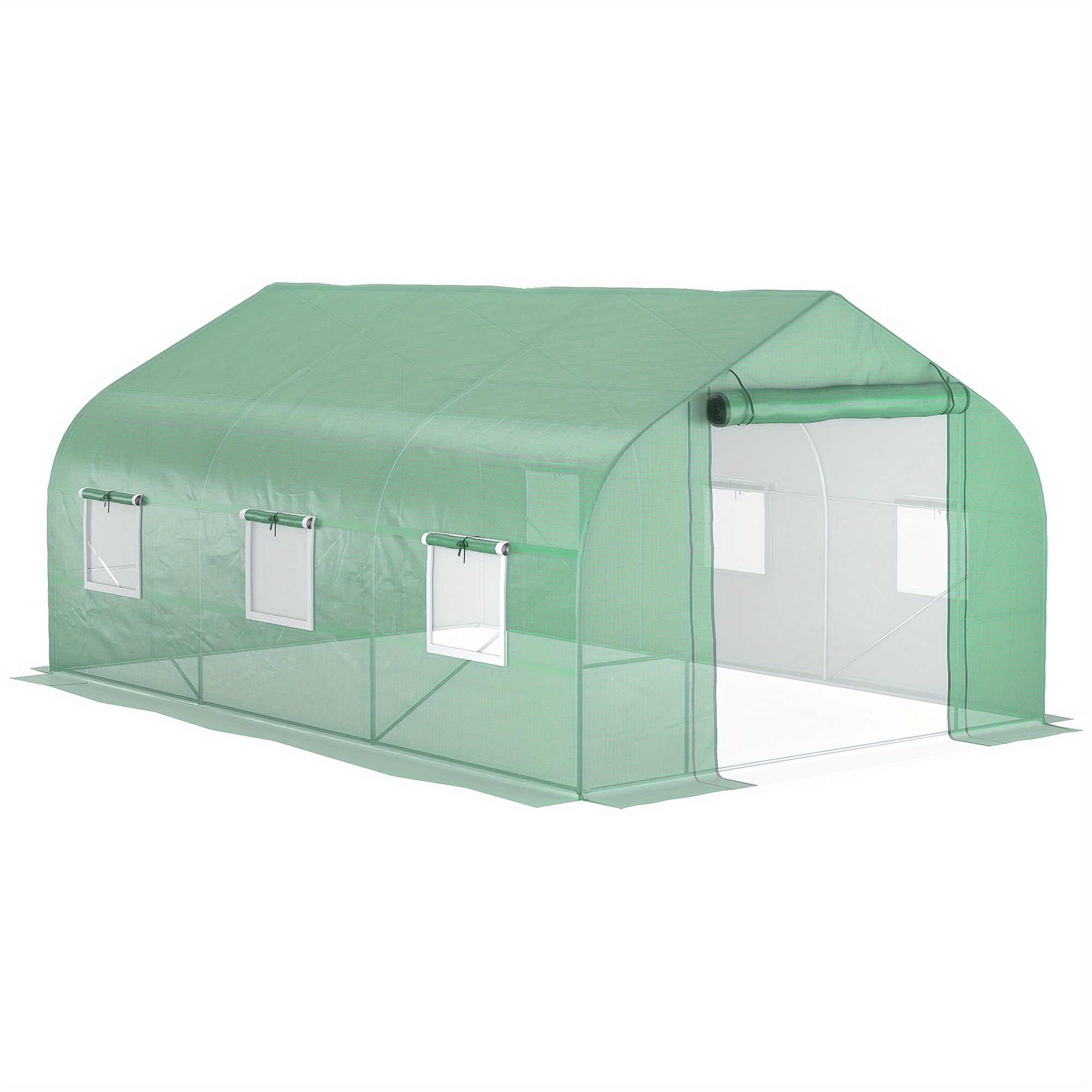 

Outsunny 11.5' X 10' X 7' Walk-in Greenhouse, Tunnel Green House With Zippered Mesh Door And 6 Mesh Windows, Gardening Plant Hot House With Galvanized Steel Frame, Green