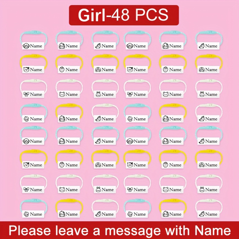 Image of Customized Name Pendant, Name Stickers, School Supplies, Shoes, Schoolbags, Clothes, Lanyards, Name Circles-12/24/36/48pcs, Or With Stickers Combination