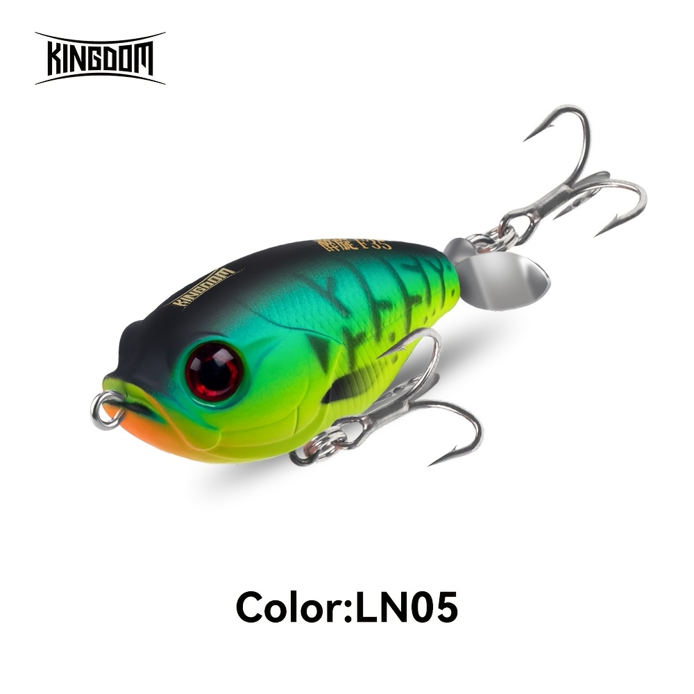 TEMU Leurre de Pêche Flottant Kingdom Popper avec , Idéal pour la Pêche en Surface du , , 5.8g, Multicolore