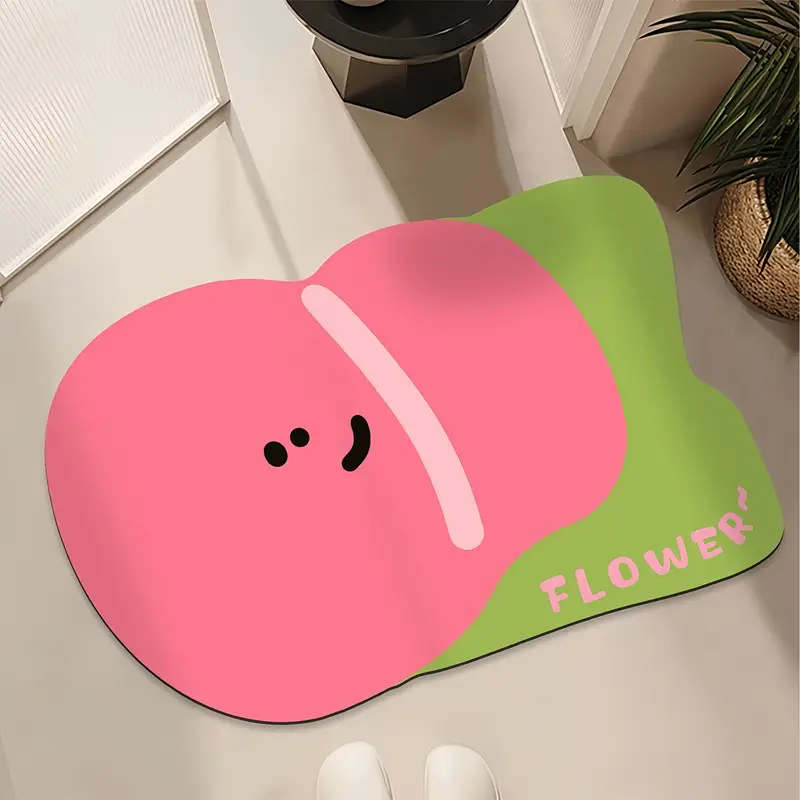 1pc natural ite cartoon cute peach quick drying mat ooze bibulous anti skid bathroom quick dry and clean dirty wear is suitable tub shower bathroom kitchen Product details 3