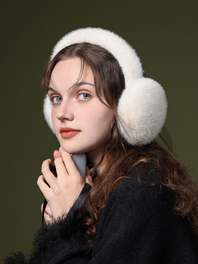 Warm Ear Covers Sweet Sister Versatile Autumn and Winter Riding Commuting Large Ear Covers Thickened Imitation Mink Plush Ear Warmers details 2