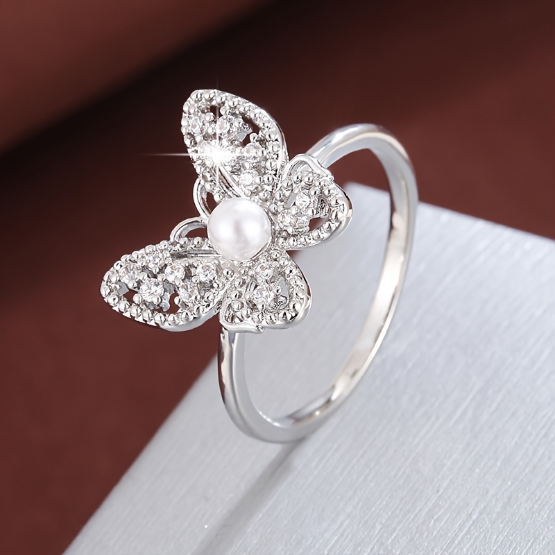 Delicate Butterfly Ring with Zirconia