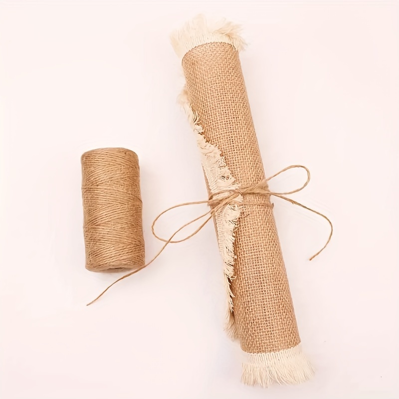 100m Natural Jute Twine - Heavy-Duty Rustic Fiber Rope for Gardening, Crafts, Wedding Decorations, Plant Wrapping & Rustic Home Decor - Twine with Natural Brown Color & Rough Texture (No Processing) - Durable Fabric Material for Arts & Crafts, Rustic Tools & Lawn Care, Perfect for Gift Wrapping and Decorative Projects, Craft Enthusiasts