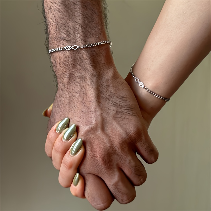 E-shop 2er Set Easy Japanese And Korean Style Infinite Circulation Love Couple Bangle Armband für Männer und Frauen, elegantes Temperament Design,