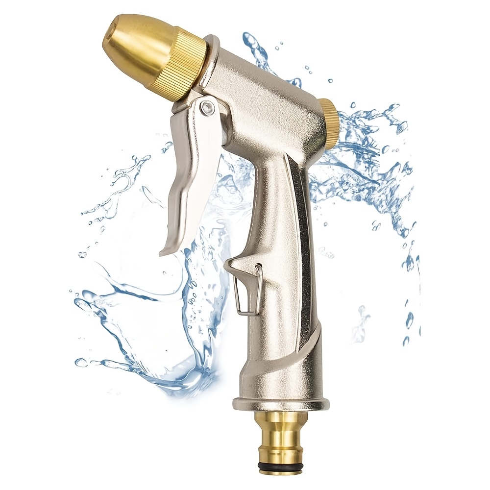 

A Hose A Copper Nozzle, A 100% -duty Golden Metal Water , - Nozzle, Used For Watering Plants, Cleaning, Washing Cars, And Pet Showers.