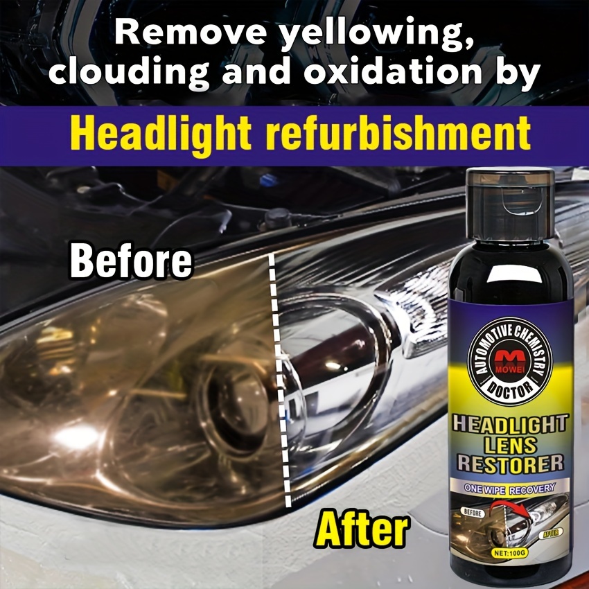 TEMU Car Headlight Restoration Clay - Removes Oxide & Yellow Spots, Enhances Light Clarity, Essential Car Maintenance