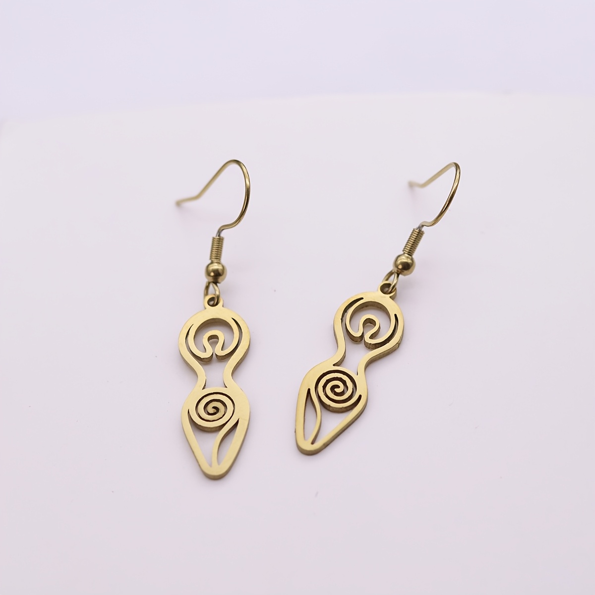 Women's Wicca Spiral Goddess Fertility Dangle Earrings