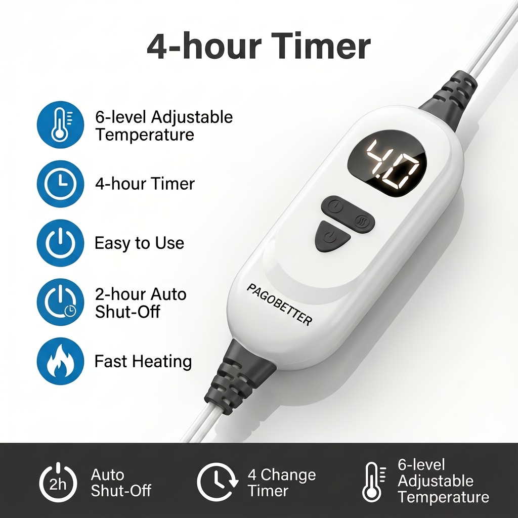 large electric heating pad for back neck and shoulders 3lb weighted 26 x35 soft flannel   shawl with strap 3x   fast heating 6 heat settings auto shut off machine washable local warehouse christmas gifts for women men mom dad Product details 3