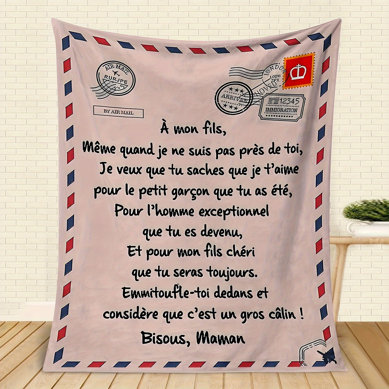 

Cadeaux de Maman à Fils. Couverture Imprimée . Couverture pour Climatiseur. Couverture pour Déjeuner. Une couverture adaptée pour et le camping