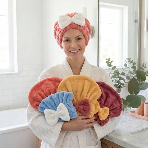 a hair drying cap for from fleece material offers water absorption and quick drying it wraps around long hair eliminating the of heat damage from hair dryers comfortable and to wear