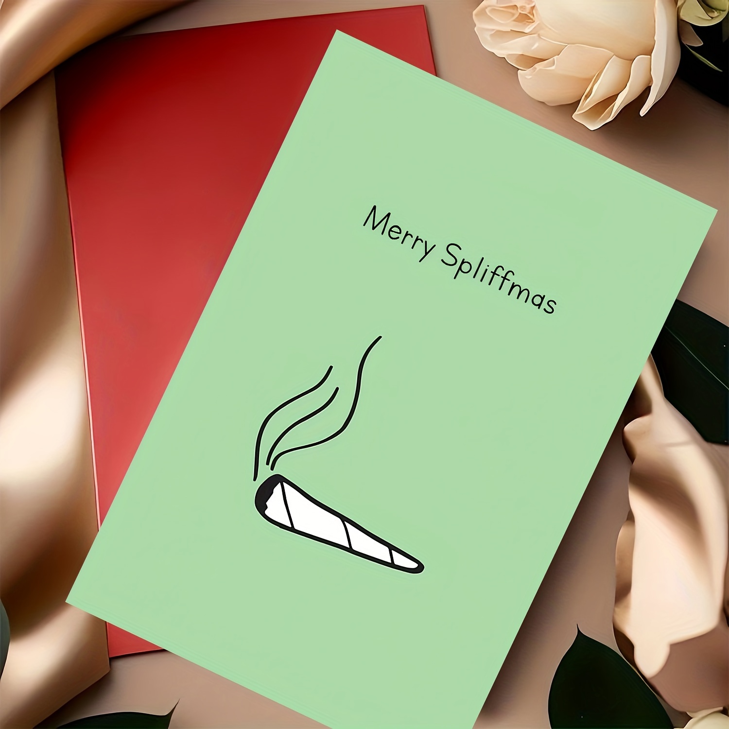 

Merry Spliffmas Christmas Card With Envelope, Funny Holiday Greeting, Family, Friends, Colleagues, Boss, , Paper, Holiday Gift, 4.5x6 Inches