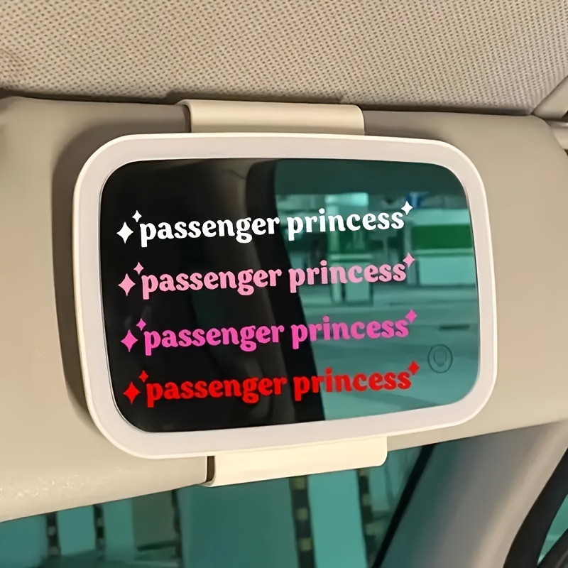 

4-pack Passenger Princess Car Decals - Vinyl Self-adhesive Graphics For Vehicle Mirrors, Dashboards - Irregular Star-themed Stickers For Auto Interior Decoration, Fits Plastic/glass/metal Surfaces
