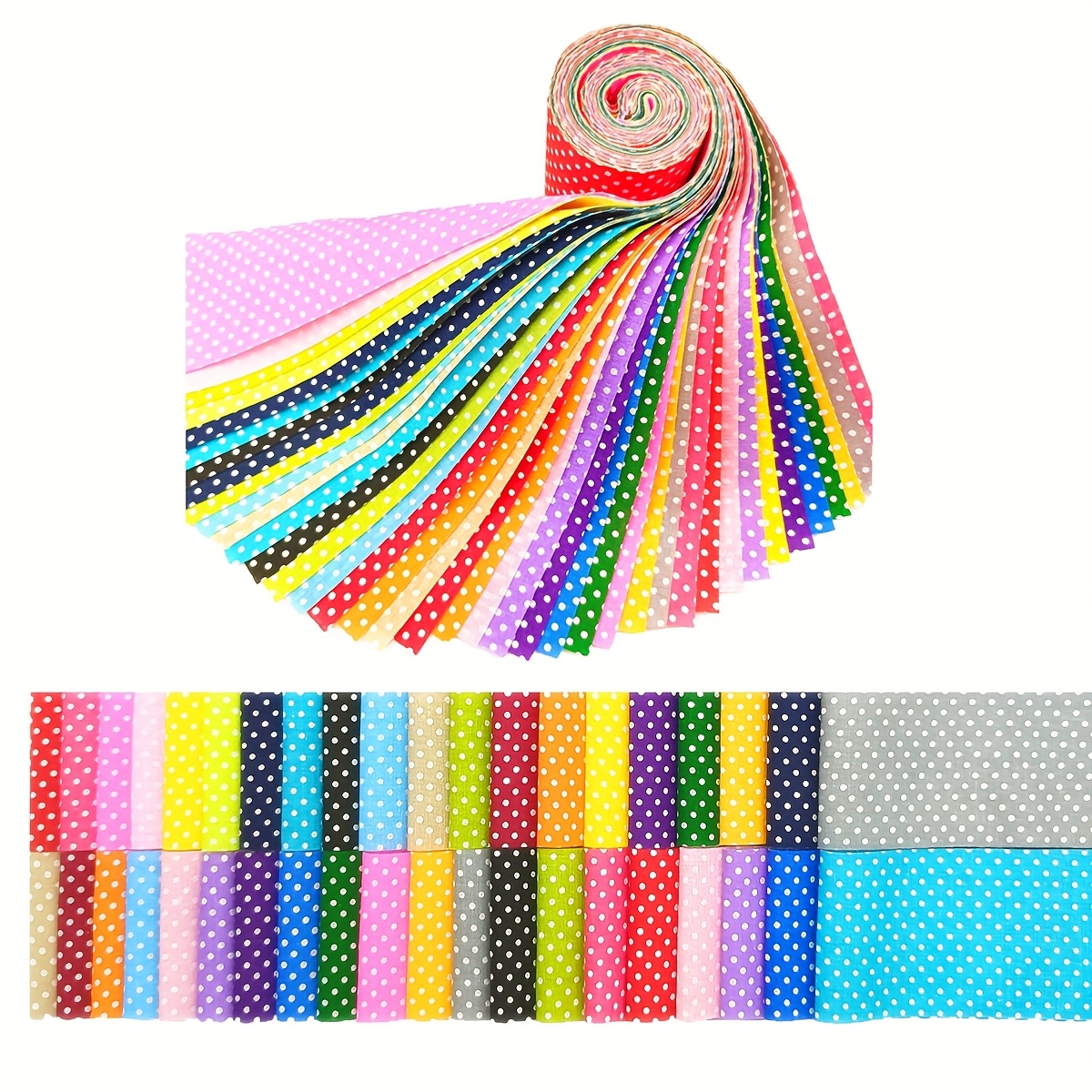TEMU Lot de 40 bandes de tissu longues en faites à pour bricolage, adaptées à la couture, au patchwork, à la création de vêtements, au scrapbooking,