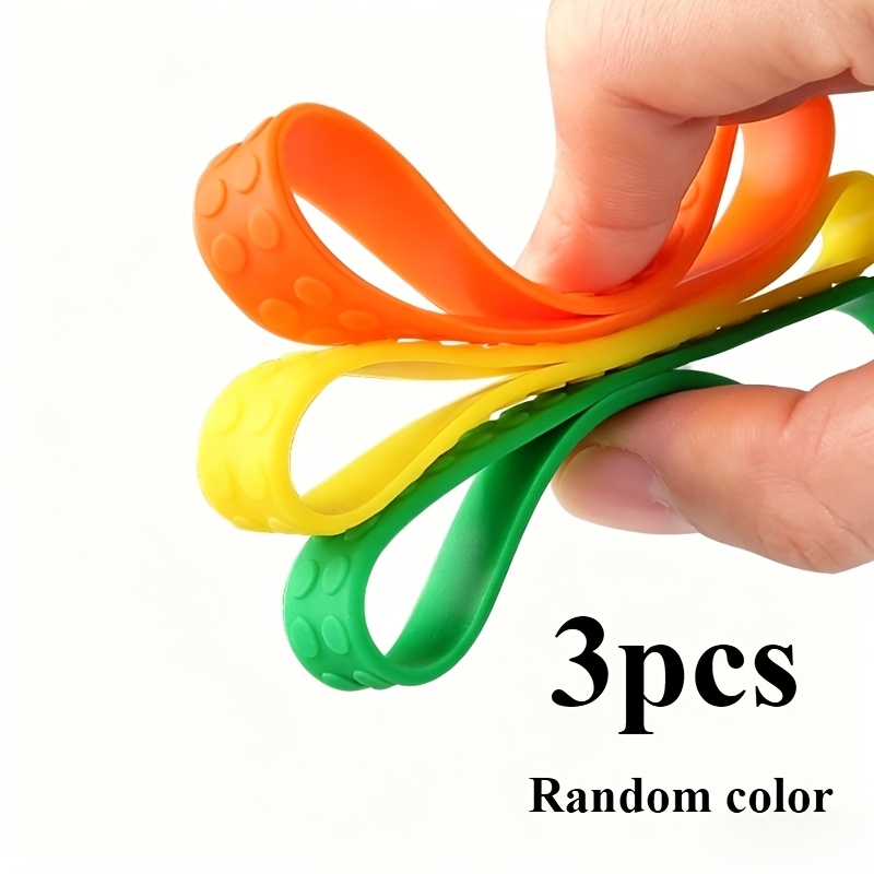 TEMU 3-pack Tpe Resistance Band Set, Random Colors, High-elasticity Stretch Band, Leg Yoga Strength Training, Lightweight And Portable Fitness Band,