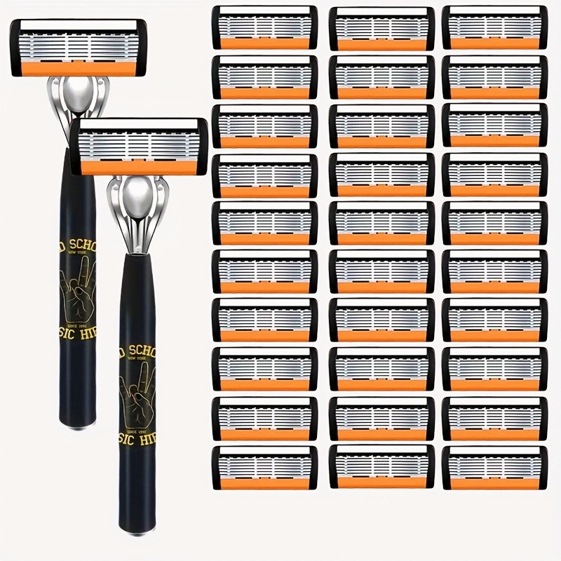 Men's Stainless Steel Safety Razor with Replacement Blades