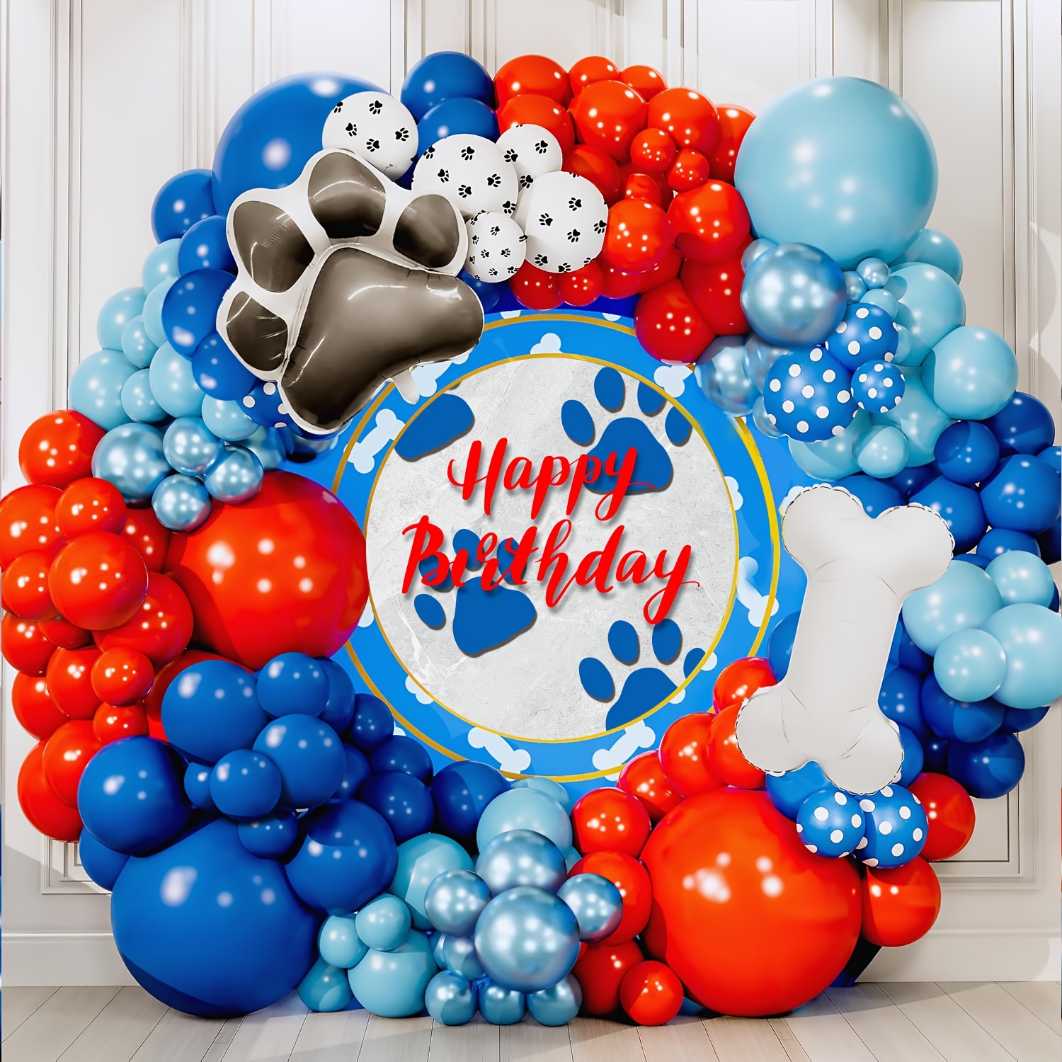 Boys party backdrop fringes/paw patrol backdrop/blue and red backdrop buy for birthday