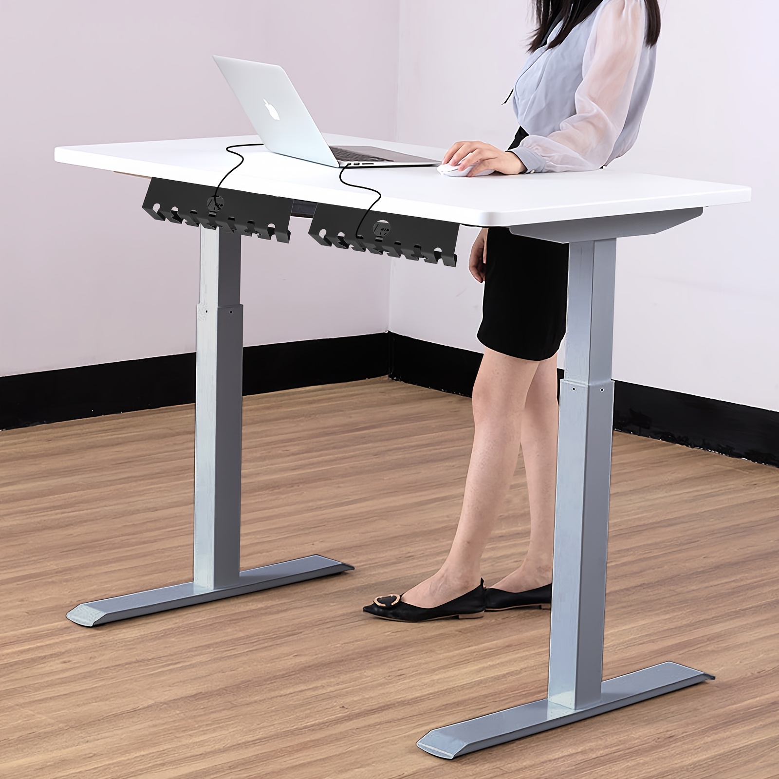 Under-Desk Cable Management Organiser with Cable Ties