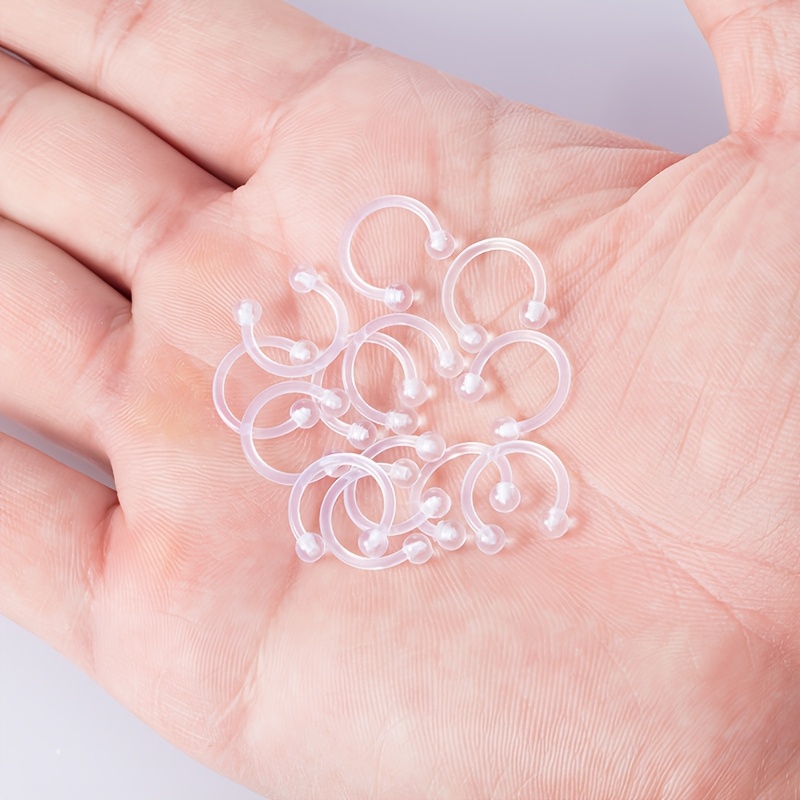 Clear Acrylic Hoop Earrings & Nose Ring Set