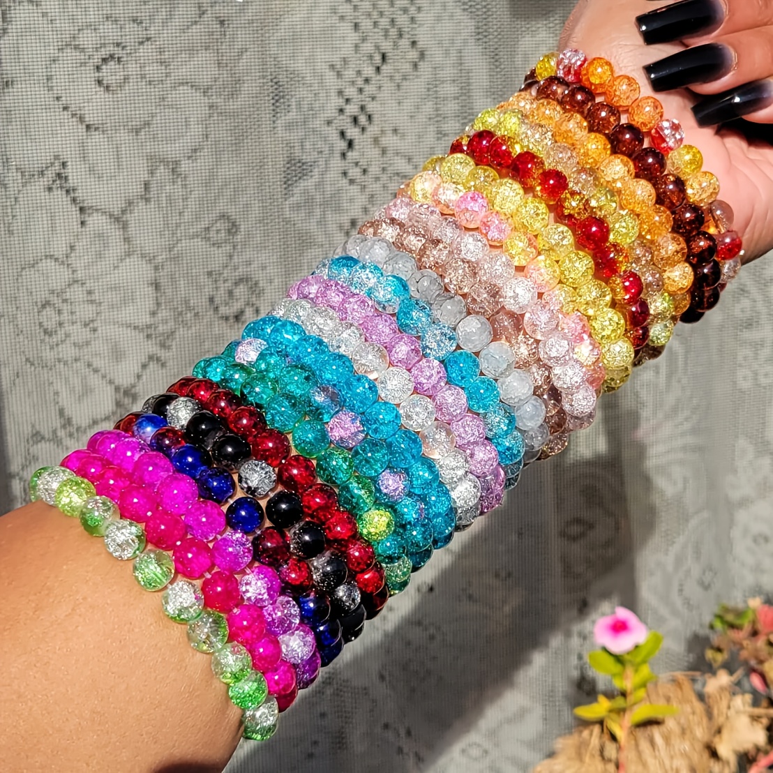 

10pcs Chic Beaded Stretch Bracelet Set - Perfect Gift For Women, Vacation & Casual Attire