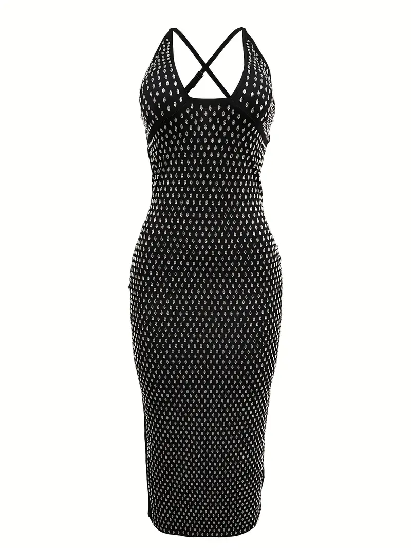 black light party dress Black Evening Dress, Light Luxury Party Dress, Temperament Halter Dress,custom Made