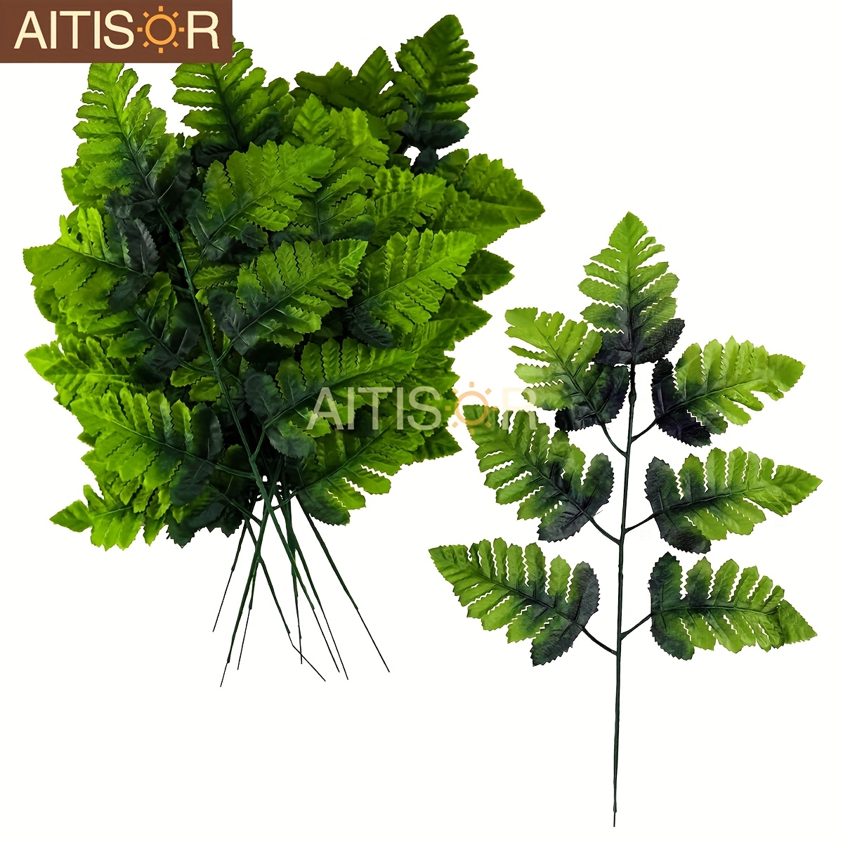 

Aitisor 24pcs Artificial Leaf Ferns, For Cemetery Indoor Outdoor Home Garden And Office Decoration