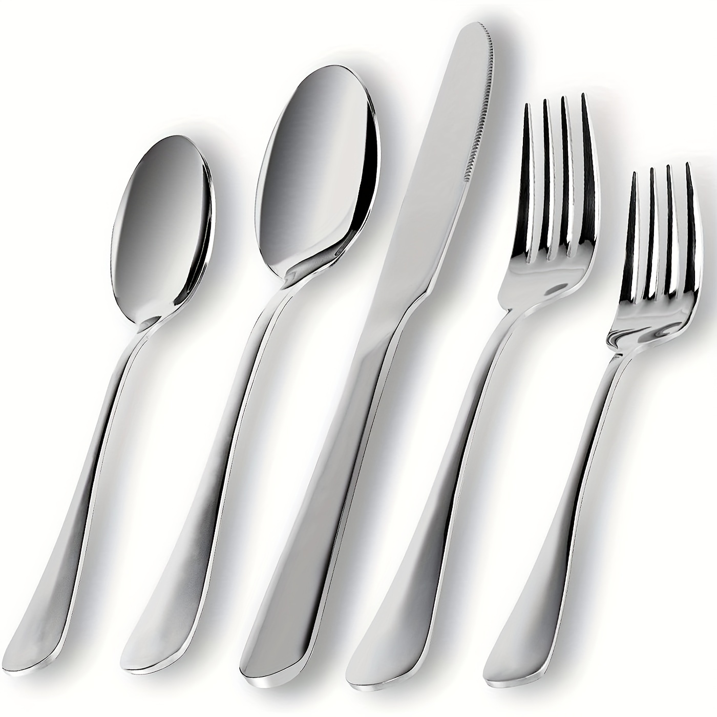 

20pcs Silverware Set, Flatware Set Cutlery Set Service For 4 People Stainless Steel Cutlery Set 20 Pieces, Includes Upgraded Knives, Spoons And Forks Mirror Polish, Dishwasher Safe