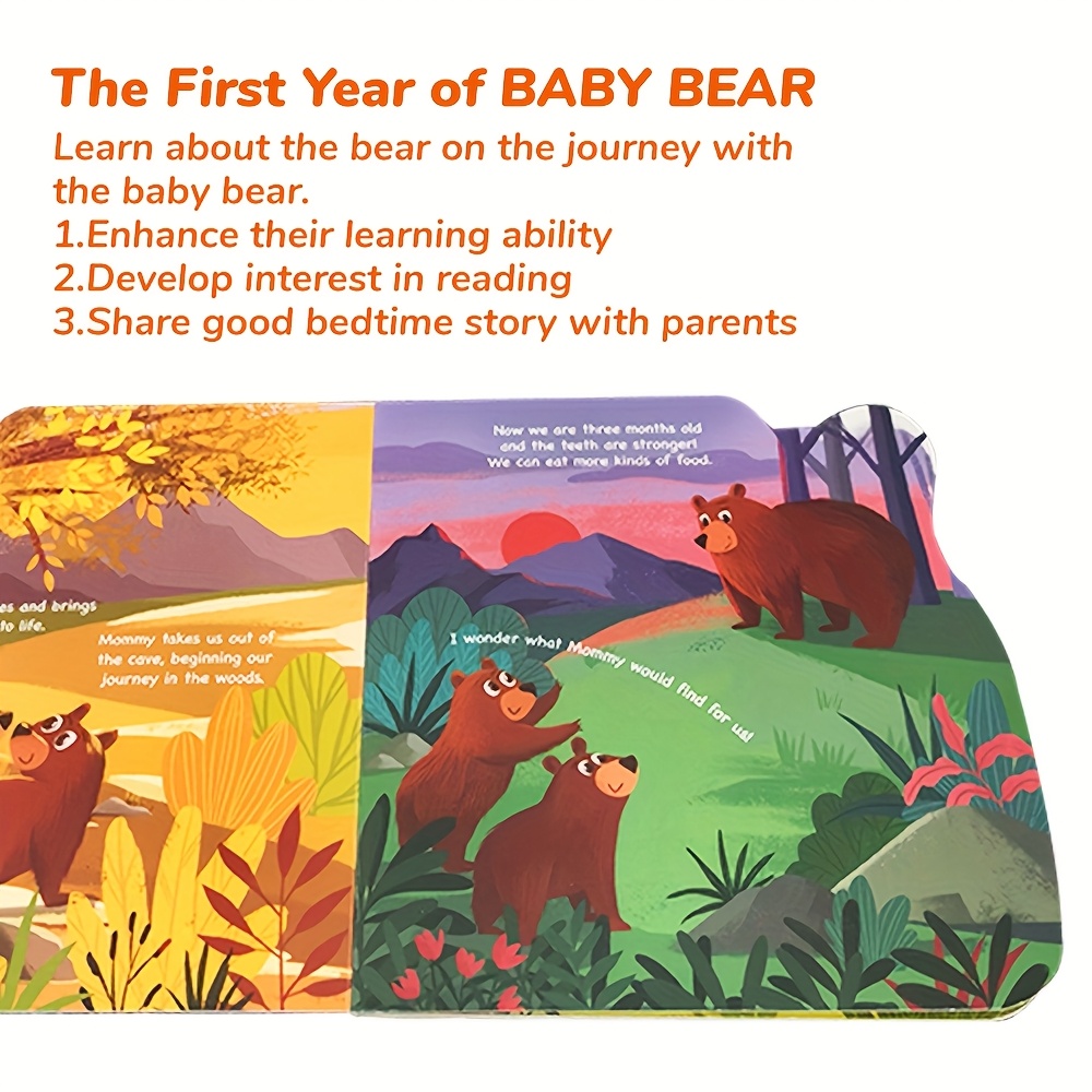 baby bear shaped books, bedtime story, family interactive books, intimate parent-child relationship, learn how to love, growing story, Ideal Birthday, Holiday Gift for Bedtime Reading, Travel toys for Preschool English learning Fun Time