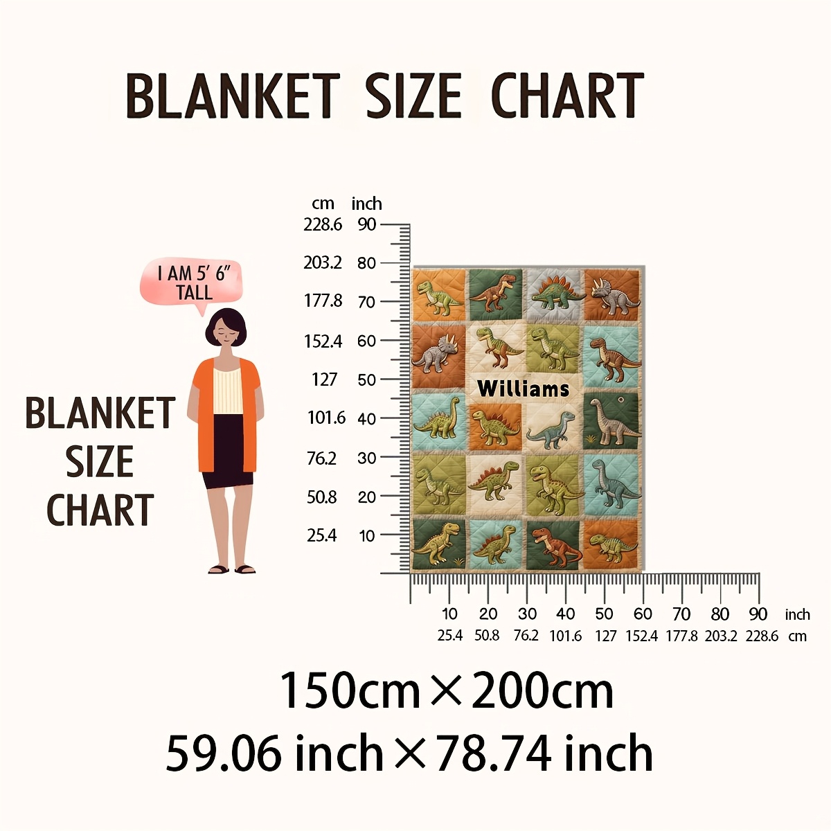 Personalized Custom Name Dinosaur Puzzle Piece Flannel Blanket