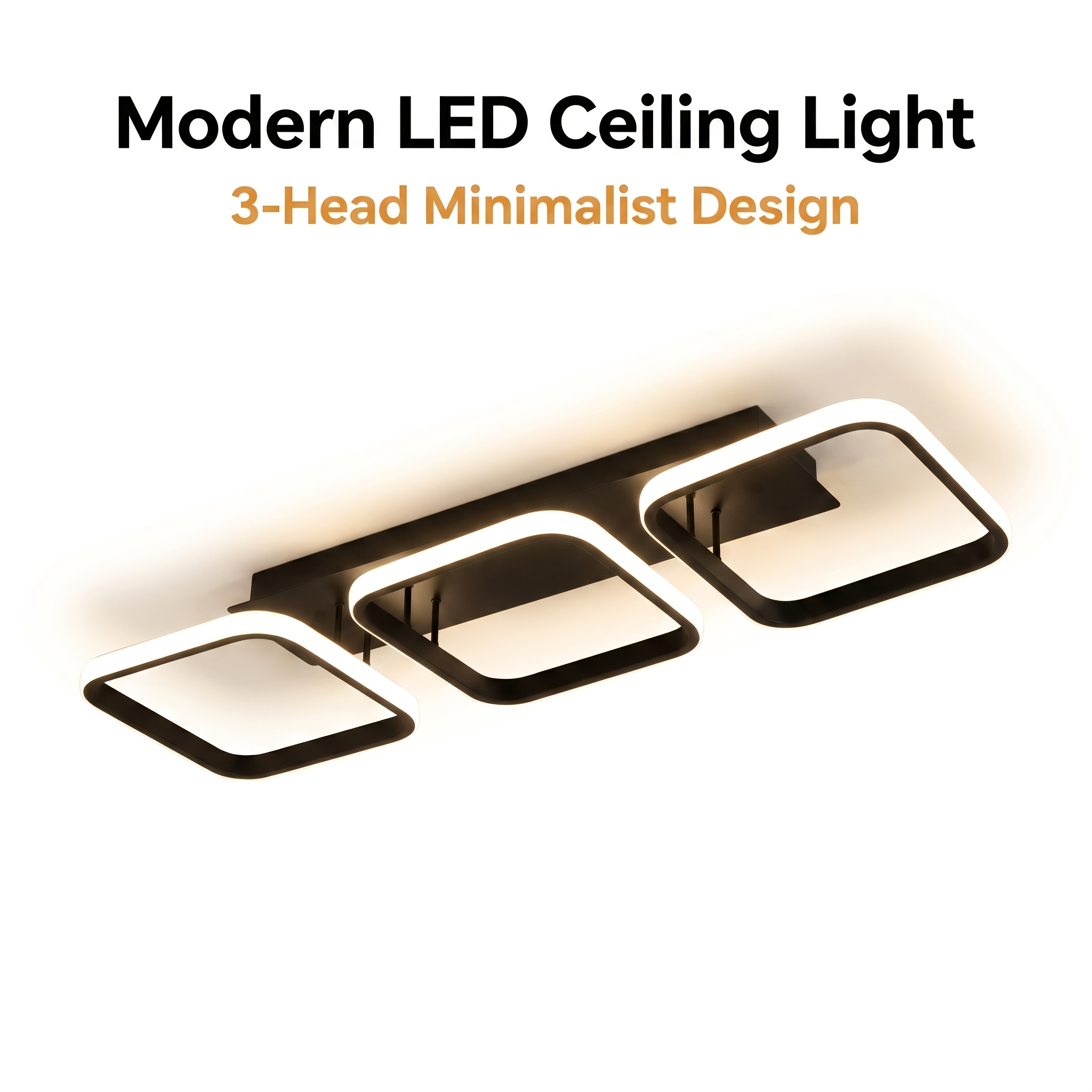 TEMU 1pc Led Ceiling Light, Flush Mount Cct Color Changing 3000k-6000k Ceiling Lamp, Black & White Indoor Lighting Fixture For Living Room, Bedroom,