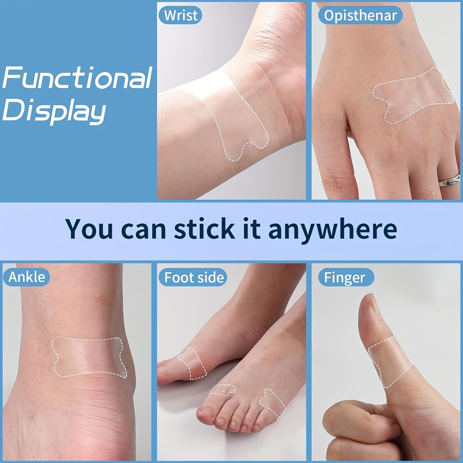 Transparent Waterproof Bandage for Foot, Finger, Toe, Heel - Invisible, Travel Essential, Alternative to Traditional Bandages, Fragrance-Free, Transparent Bandage, Invisible Bandage, Flexible Bandage, Durable Bandage