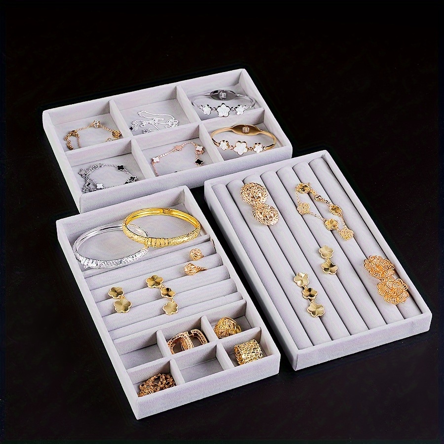 1 set of 10 velvet jewelry storage sets stackable drawer storage for earrings necklaces and rings perfect gifts for women jewelry making jewelry display and packaging supplies Product details 6