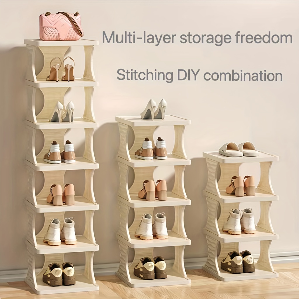 

Space-saving Shoe Rack - Easy , Entryway, Living Room & Bathroom Storage - Ideal For Shoes And Knit Supplies