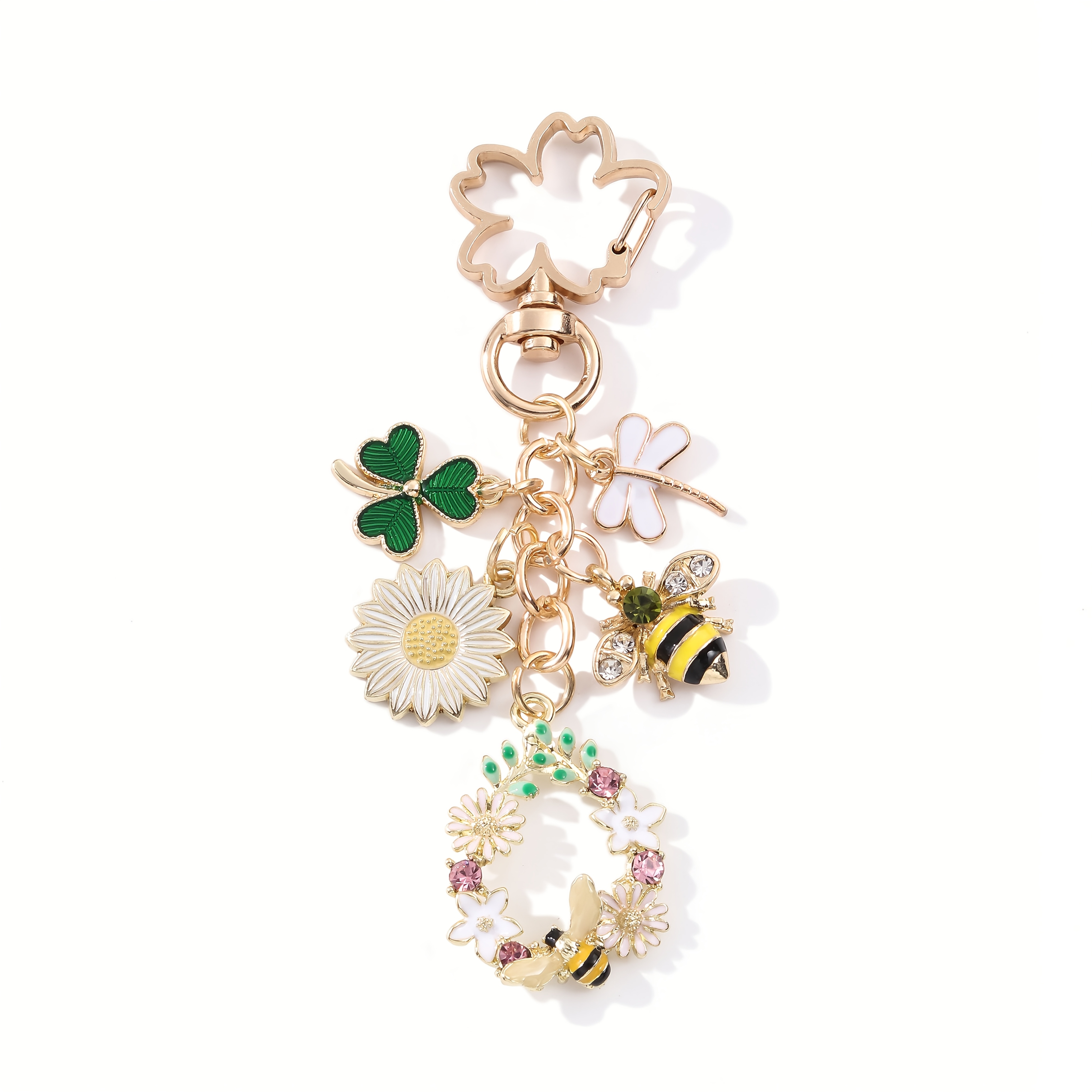 1pc Bees, Butterflies, , Flower Drops, Oil Keychains