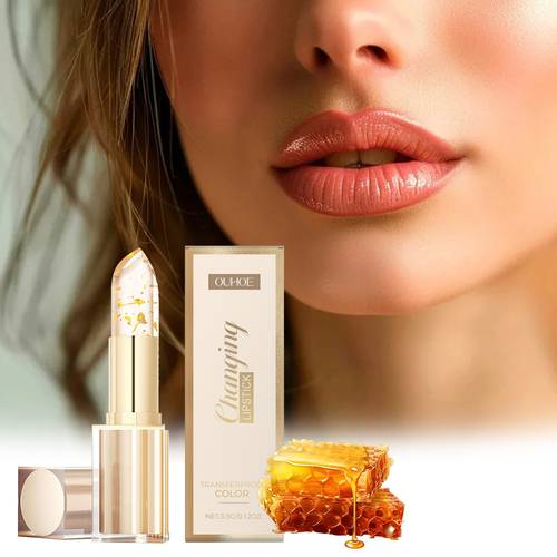 3 5g transferproof color changing lipstick contains white beeswax hyaluronic acid golden it brightens color s moisturized and shiny provides color changing effect unique lip makeup suitable for makeup