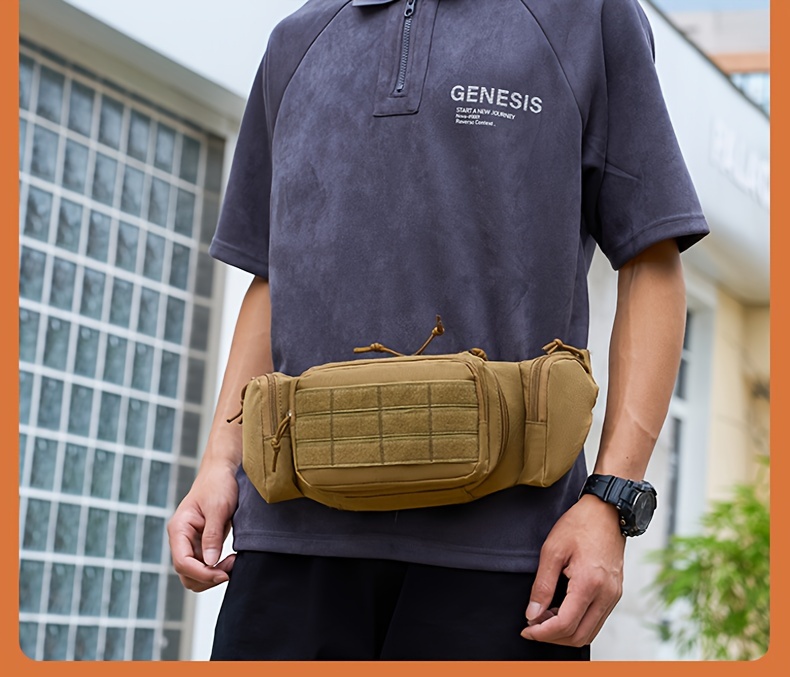   pistol fanny pack multi functional oxford cloth waist bag large capacity travel gear pouch concealed gun holster portable   waist pack with non waterproof for outdoor details 0