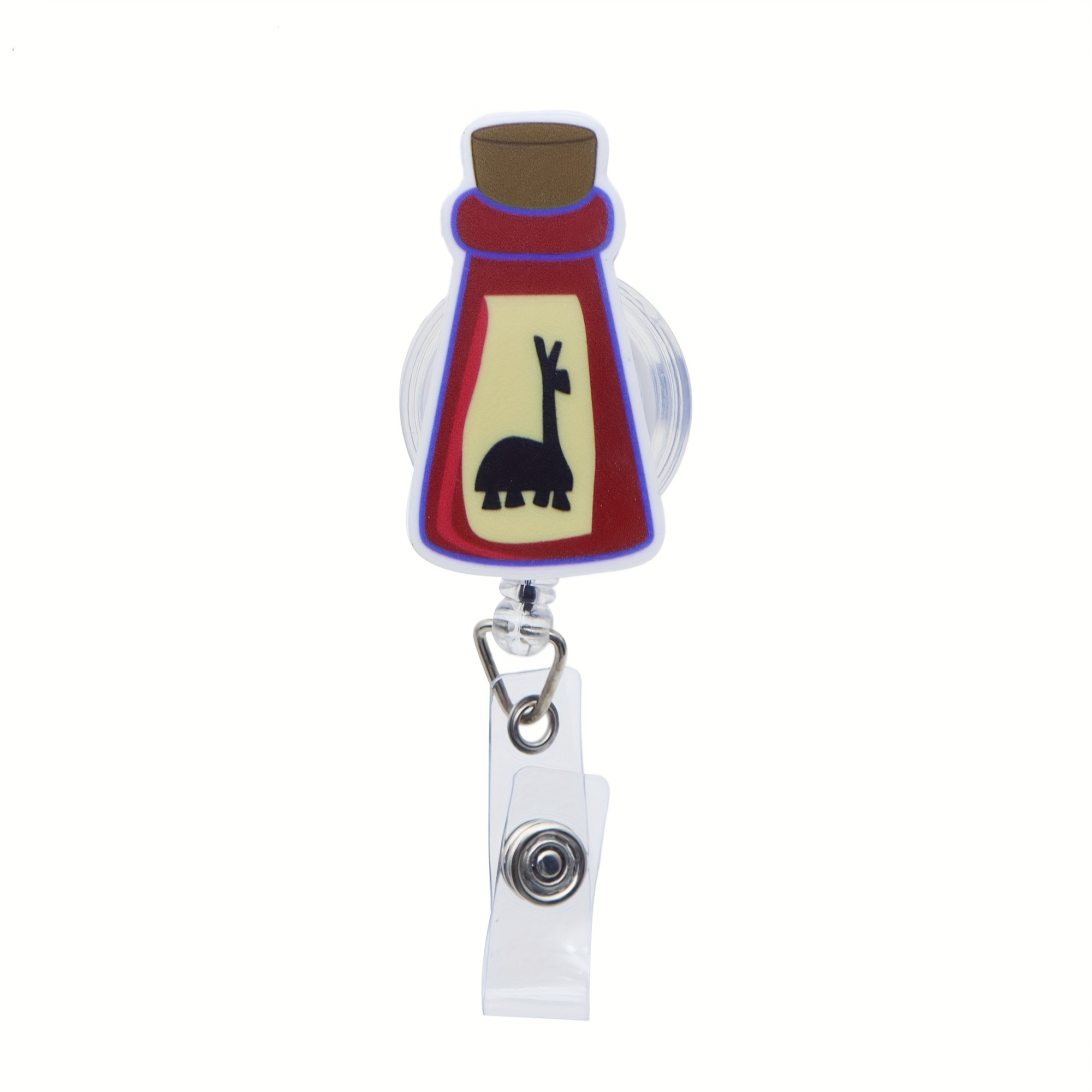 

1pc Acrylic Retractable Badge Holder With Planar Design - Ideal For Hospital Nurses And Id Card Clips