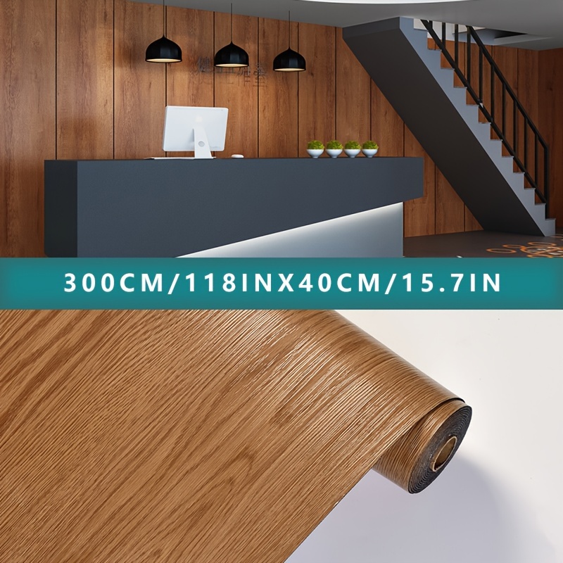 WIFEA Selbstklebender Vinyl-Bodenbelag | 40x1000 Cm, Holzmaserung | Wasserdicht & Verschleißfest | Für Wohnung, Büro, Balkon
