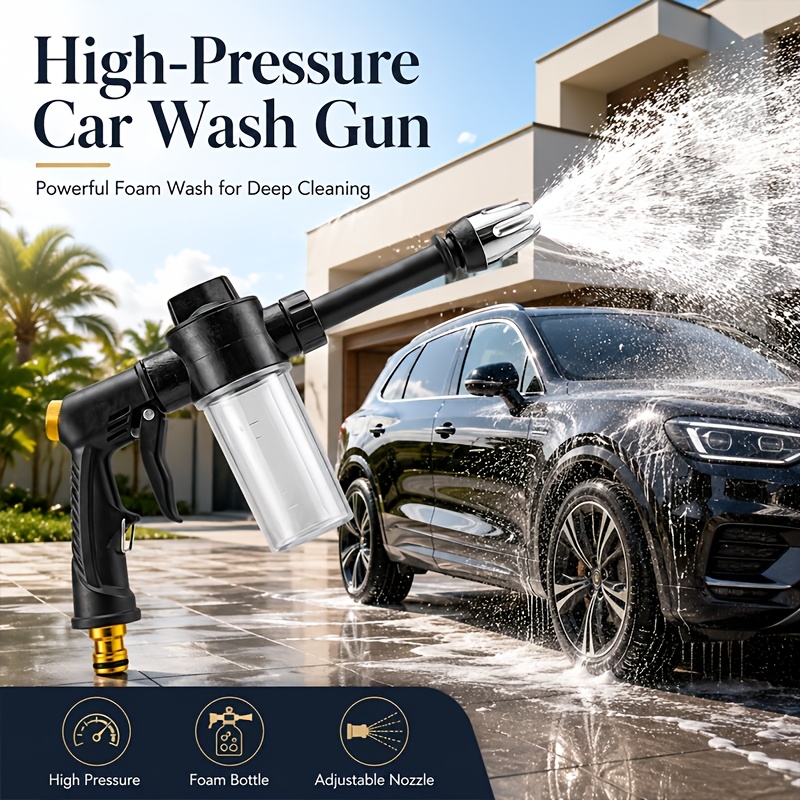 lightning high pressure power washer portable   pressure car wash foam gun with long handle 2x stronger     for women seniors ideal for car washing watering plants cleaning and tire inflation watering can