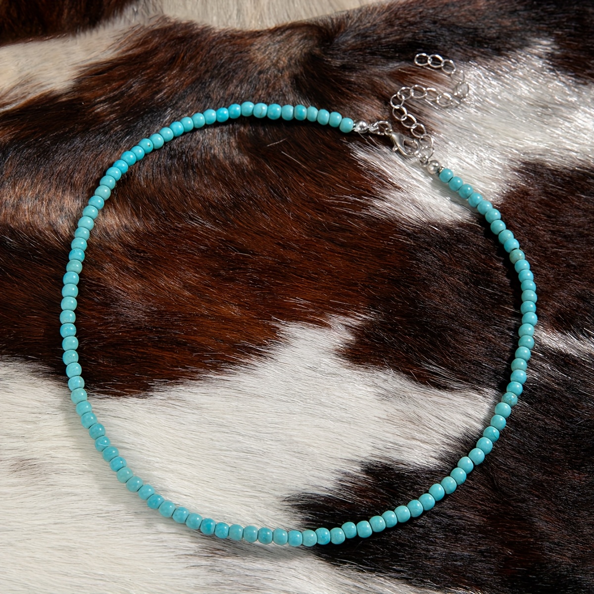 Turquoise Round Beads Women's Necklace Bohemian Style