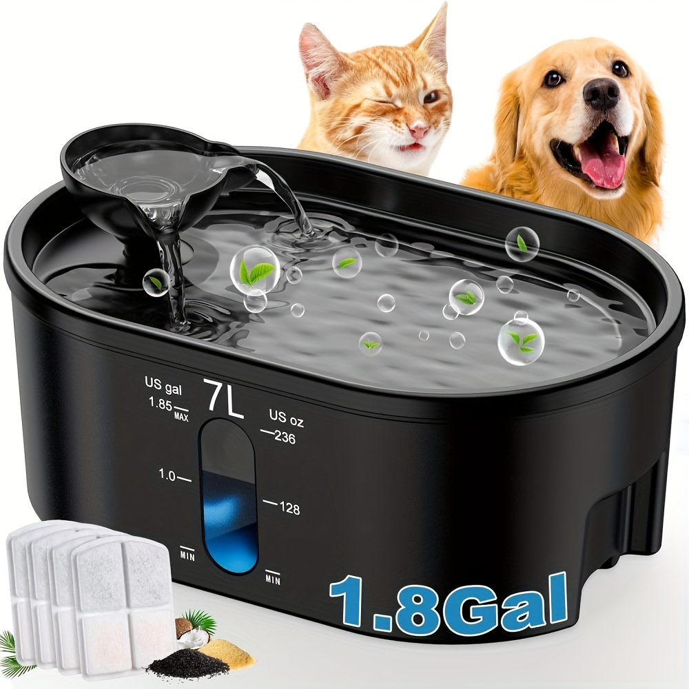 

230oz/7l Dog Water Fountain For Large Dog, Large Pet Water Fountain Bpa-free & Quadruple Filtration, 23db Ultra Quiet Filtered Dog Water Bowl For Big Dog And Multi-cat Home, Wireless/with Wire