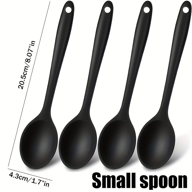 

2pcs/4pcs Silicone Spoon Set, All-inclusive, Better Mixing, Salad Stirring Spoon, , Cooking, Better Mixing Spoon