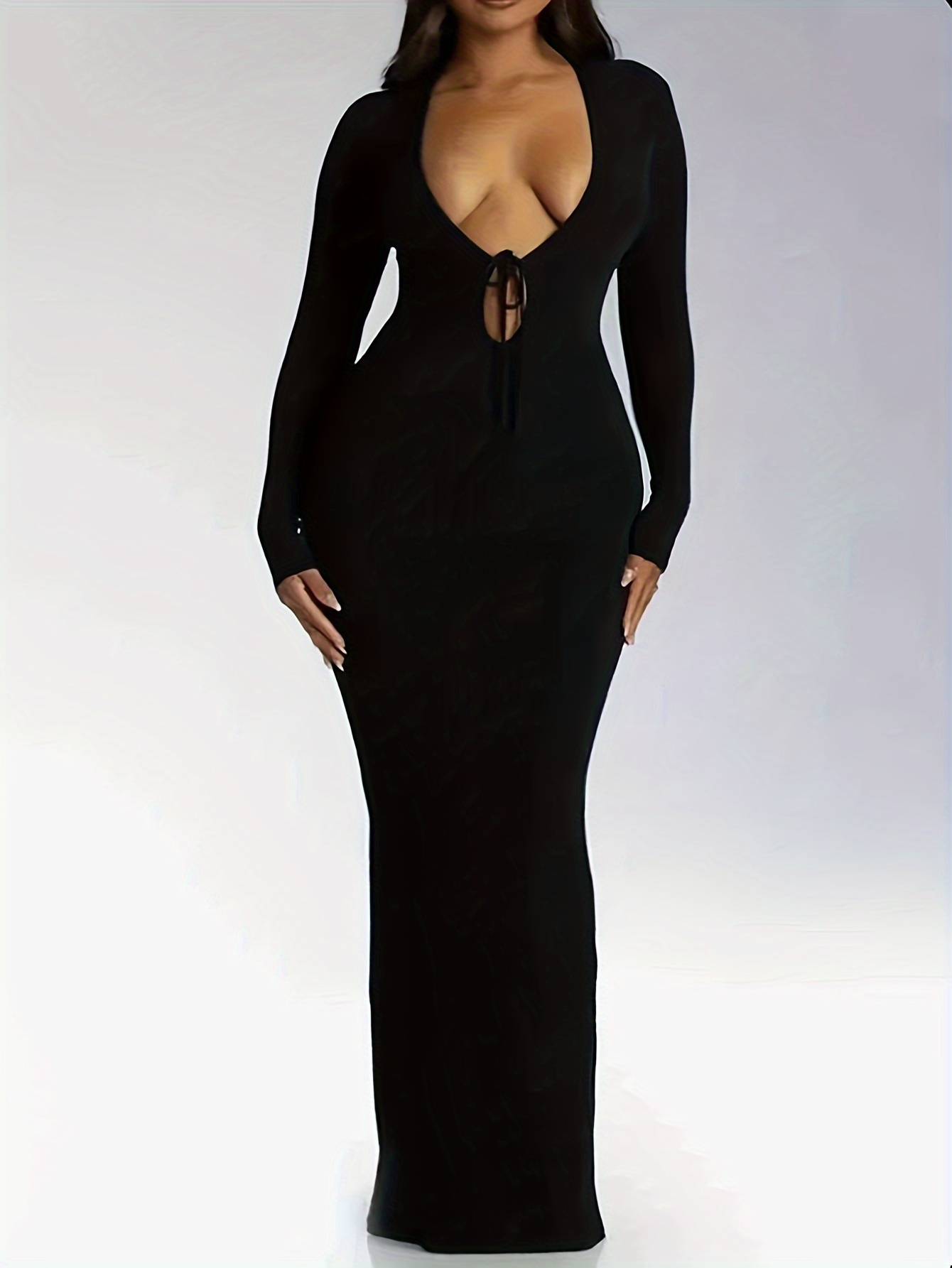 black dresses music HERA SILK LONG SLEEVE DRESS main image 1