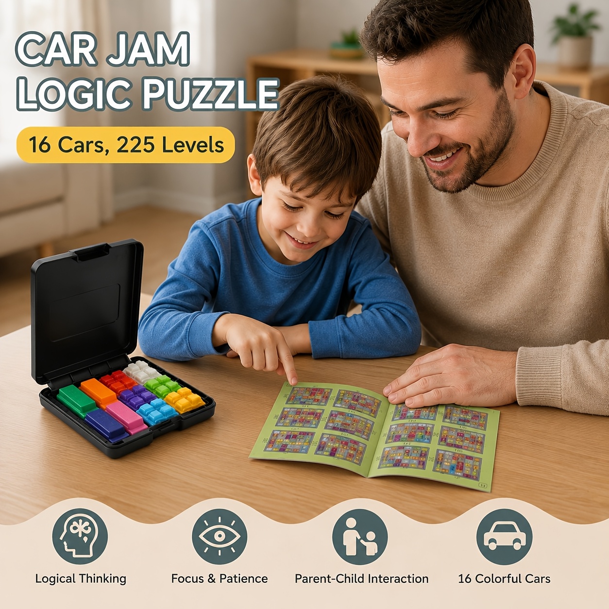 Parking Lot Maze Puzzle, 225 Cars Intelligent Challenge Game